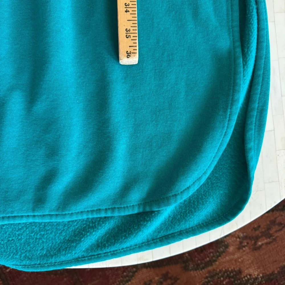Vtg Appel Teal Sweatshirt Pullover Robe Nightgown Rose Embroidered OSFA/L‎ Boho
